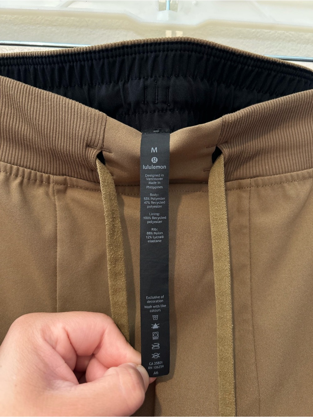Lululemon ABC Warpstreme Joggers Men’s Medium Khaki Brown Stretch Athletic Pants - Picture 5 of 9